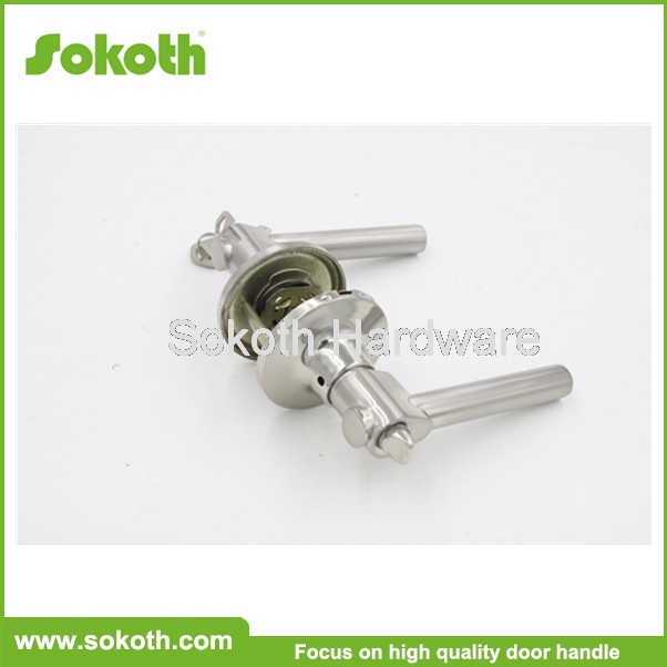 2015 South South America & North America Australia ANSI Zinc Alloy brush Nickel Finish key and privacy tubular door lever lock