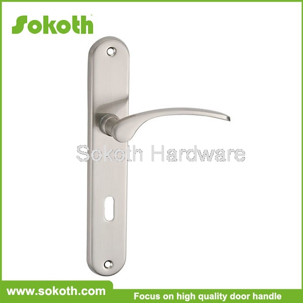 Modern european stainless steel door handle with escutcheon