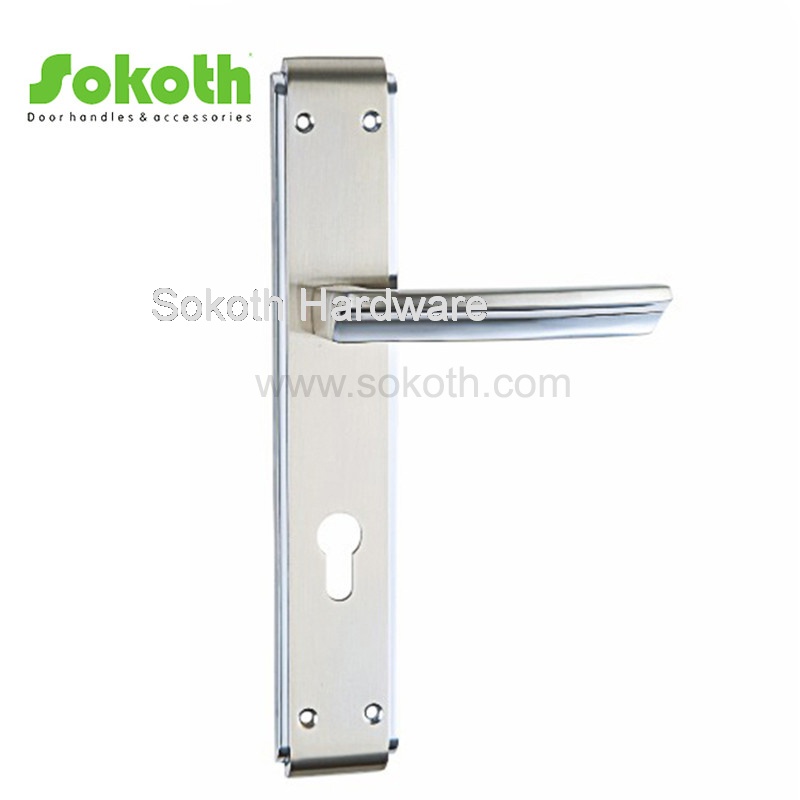 Aluminum door Handle with zinc alloy plate