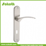 Modern european stainless steel door handle with escutcheon