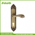 85mm zinc alloy door hardware handle with plate 765 226