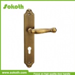 Silicon Bronze Door Handle with Plate(Bathroom Hole Cutout)